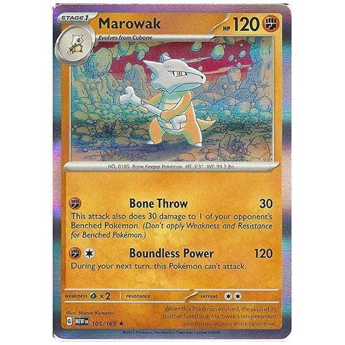 Pokemon Marowak 105/165 SV3.5 151 Holo Fighting Type Single Card