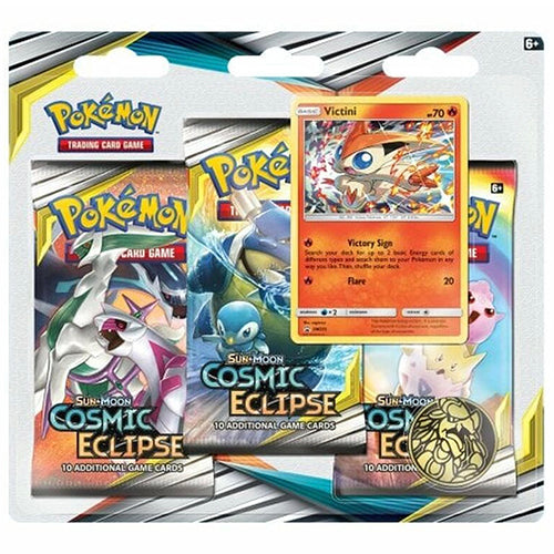 Pokemon Sun Moon Cosmic Eclipse Triple Victini 3 Pack Blister Pack