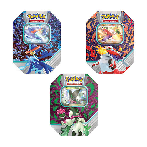 Pokemon Paldea Partners Meowscarasda Skeledirge Quaquaval Set Of 3 Collectors Tins