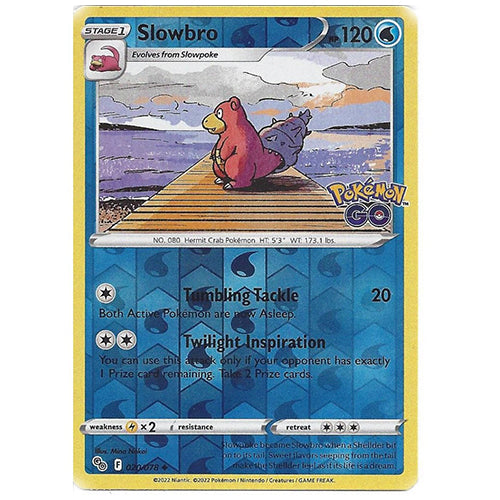 Pokemon Slowbro 020/078 Reverse Holo SWSH10.5 Pokemon Go Water Type Single Card