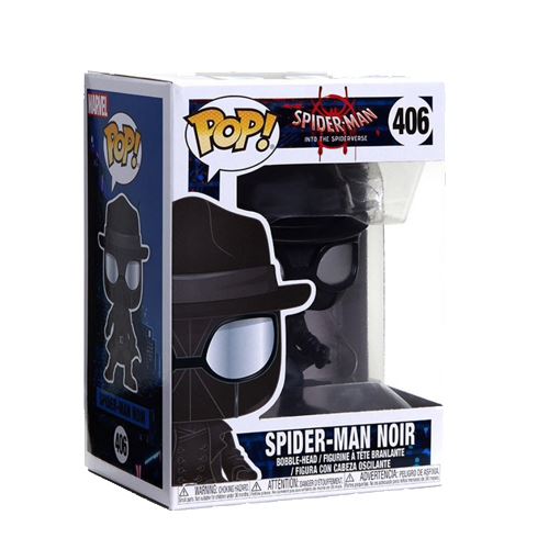 Funko Pop! 406 Spiderman Into The Spider-verse Spider-man Noir Bobblehead Vinyl Figure