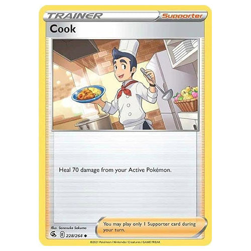 Pokemon Cook 228/264 SWSH8 Fusion Strike Rare Trading Card