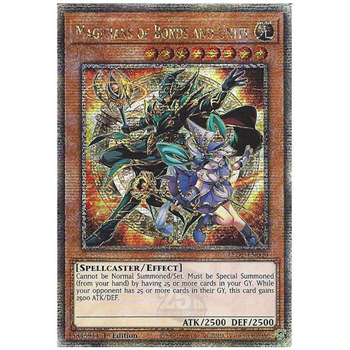 LEDE-EN000 Magicians Of Bonds And Unity Quarter Century Secret Rare Effect Monster 1st Edition Trading Card