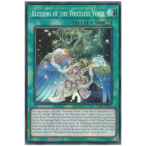 LEDE-EN062 Blessing Of The Voiceless Voice Super Rare Spell 1st Edition Trading Card