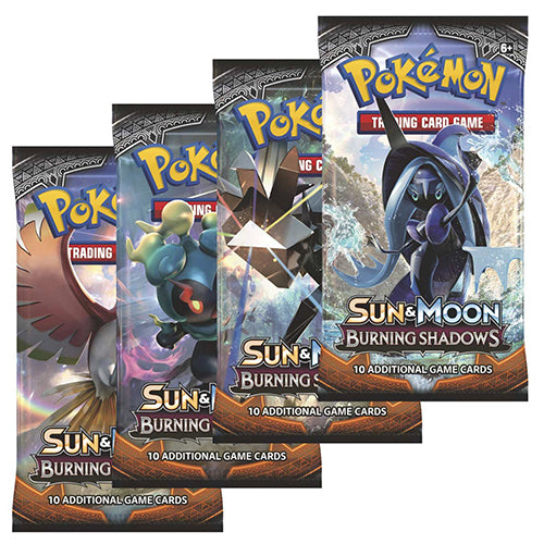 Pokemon Sun Moon Burning Shadows 10 Card Booster Pack 4 Pack Art Set
