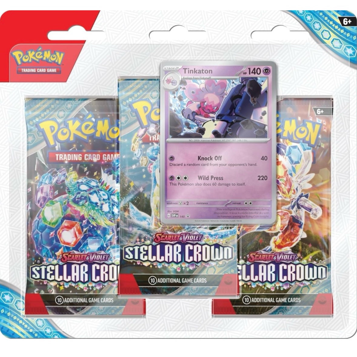 Pokemon Scarlet & Violet Stellar Crown Triple Booster Pack Tinkaton Promo Blister