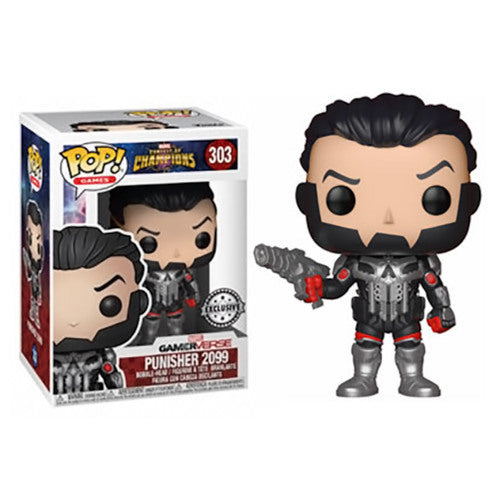 Funko Pop! 303 Marvel Contest Of Champions Punisher 2099 Bobblehead Vinyl Figure