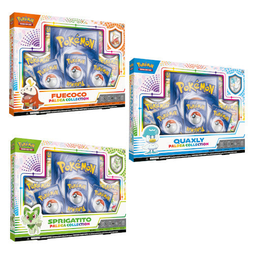 Pokemon Sprigatito Fuecoco Quaxly Paldea Collection Box Set Of 3