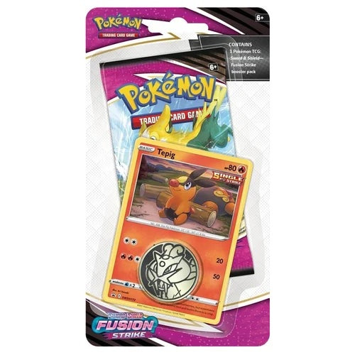 Pokemon Sword Shield Fusion Strike Single Tepig Promo Booster Pack Blister