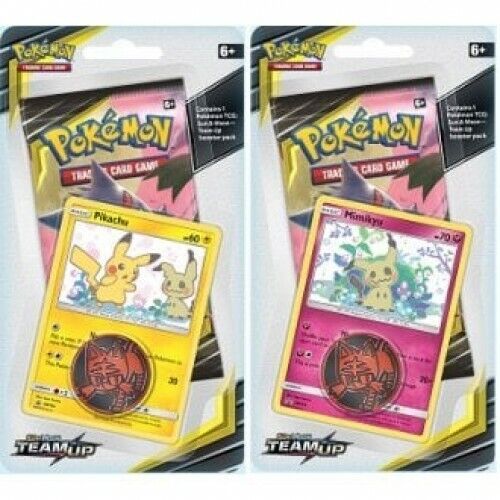 Pokemon Sun Moon Team Up Single Pikachu & Minikyu Promo Booster Pack Blister Set