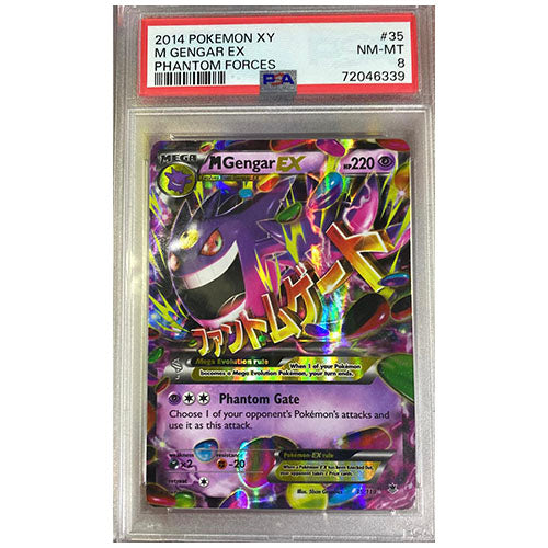 2014 XY Phantom Forces M Gengar EX 35/119 Holo 8 Near Mint PSA English Pokemon Graded Card