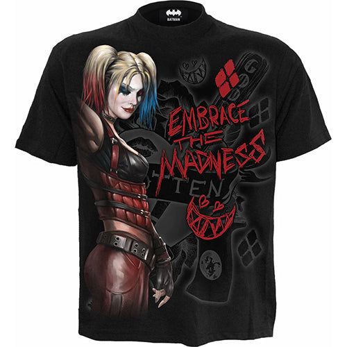 Harley Quinn Embrace Madness Black T-Shirt