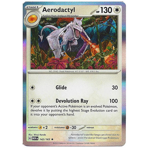 Pokemon Aerodactyl 142/165 SV3.5 151 Holo Normal Type Single Card