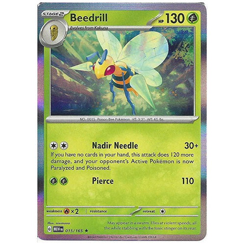 Pokemon Beedrill 015/165 SV3.5 151 Holo Grass Type Single Card