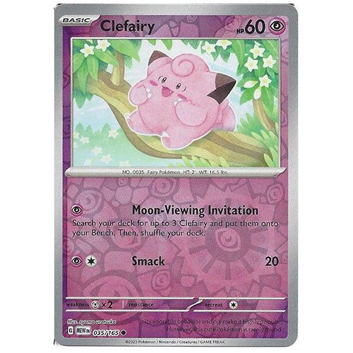 Pokemon Clefairy 035/165 SV3.5 151 Reverse Holo Psychic Type Single Card