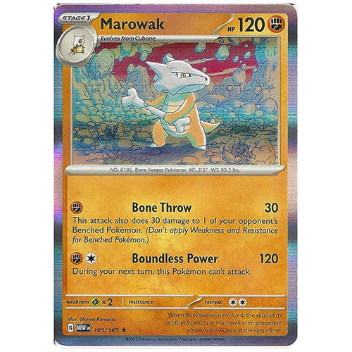 Pokemon Marowak 105/165 SV3.5 151 Holo Fighting Type Single Card