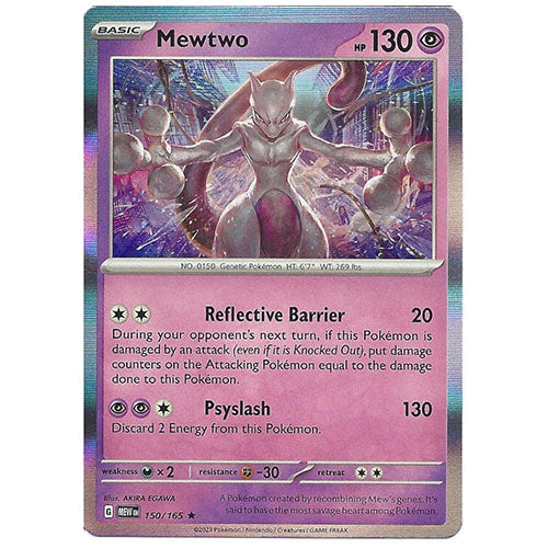 Pokemon Mewtwo 150/165 SV3.5 151 Holo Psychic Type Single Card
