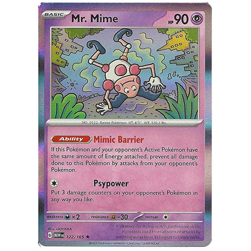 Pokemon Mr. Mime 122/165 SV3.5 151 Holo Psychic Type Single Card
