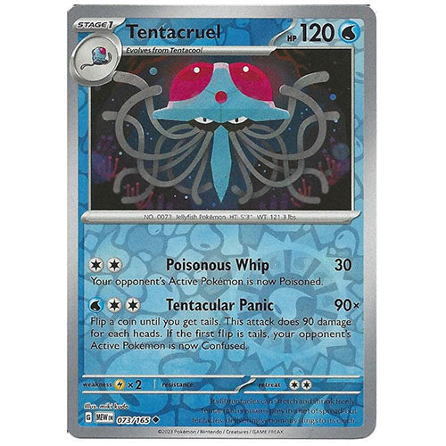 Pokemon Tentacruel 073/165 SV3.5 151 Reverse Holo Water Type Single Card