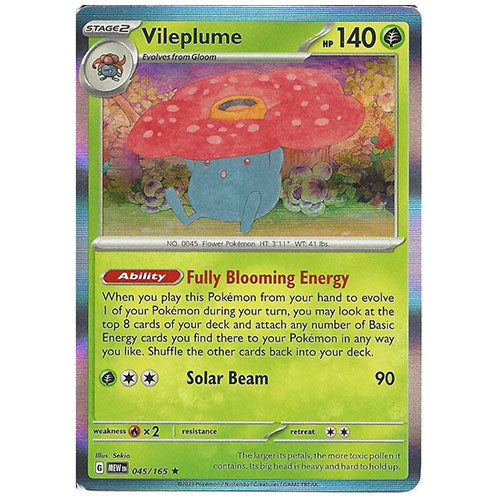 Pokemon Vileplume 045/165 SV3.5 151 Reverse Holo Grass Type Single Card