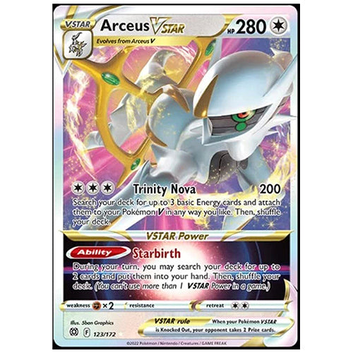 Arceus VStar 123/172 SWSH Brilliant Stars Metal Promo Rare Pokémon Trading Card