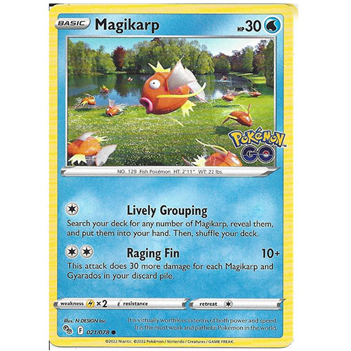 Pokemon Magikarp 021/078 SWSH10.5 Pokemon Go Water Type Single Card