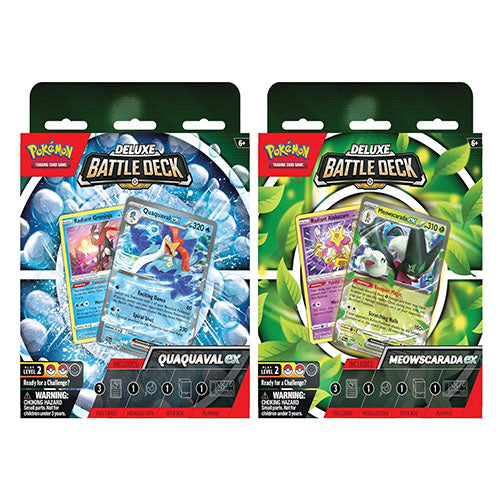 Pokemon Quaquaval Ex Meowscarada Ex Deluxe Battle Deck Set Of 2 Deck