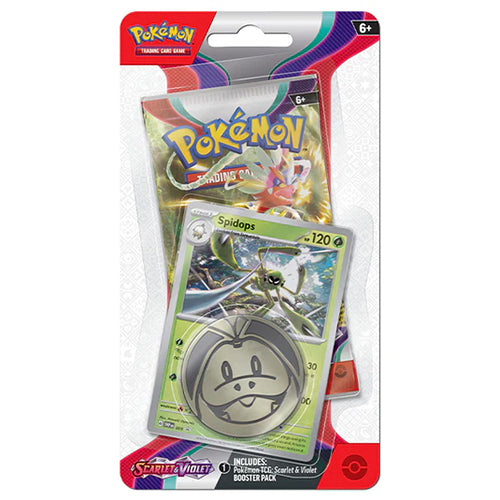 Pokémon Scarlet Violet Base Set Booster Spidops Promo Coin Blister Pack