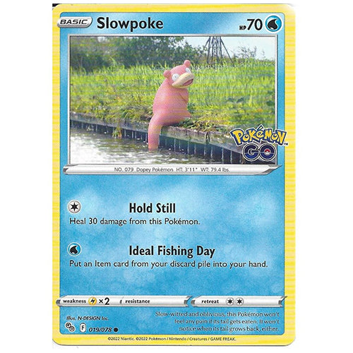 Pokemon Slowpoke 019/078 SWSH10.5 Pokemon Go Water Type Single Card