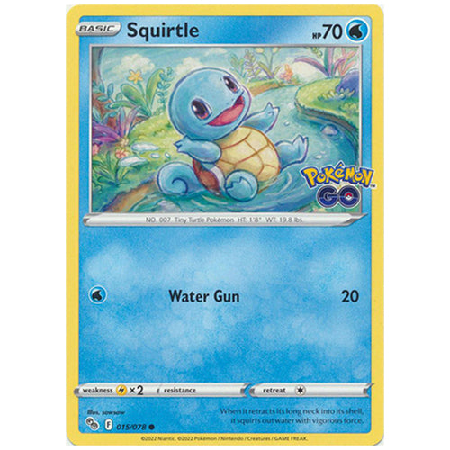 Pokemon Squirtle 015/078 SWSH10.5 Pokemon Go Water Type Single Card
