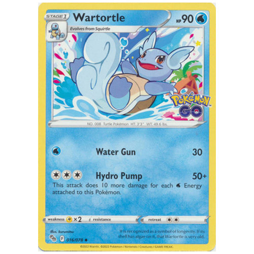 Pokemon Wartortle 016/078 SWSH10.5 Pokemon Go Water Type Single Card