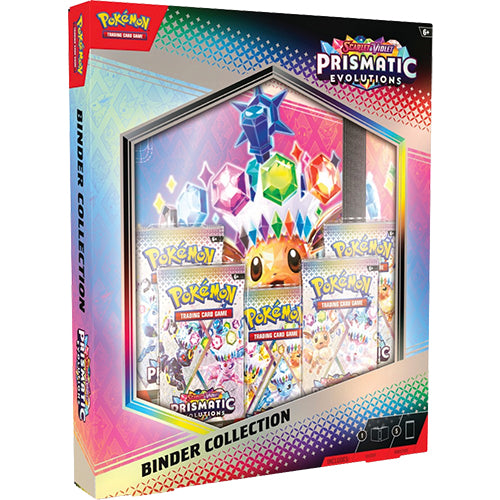 Pokemon Scarlet & Violet Prismatic Evolutions Binder Collection 9 Pocket Pages & 5 Booster Packs Sealed