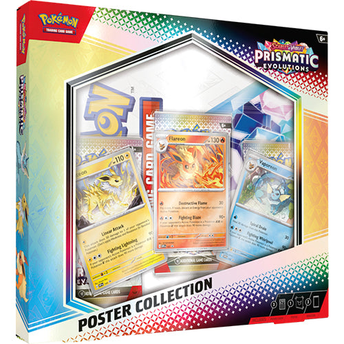 Pokemon Scarlet & Violet Prismatic Evolutions Poster Collection 9 Triple Promo & 3 Booster Packs Sealed