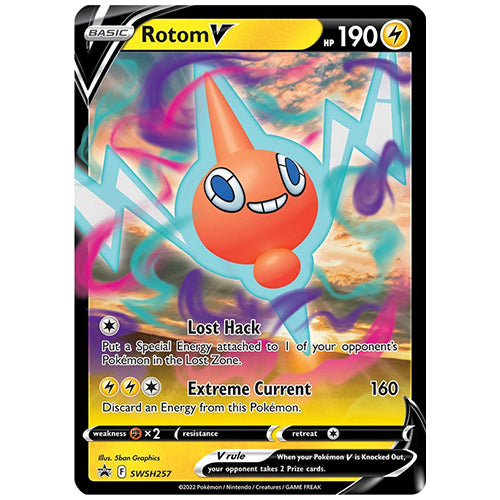 Rotom V SWSH257 Sword Shield Black Star Promo Holo Rare Pokémon Trading Card
