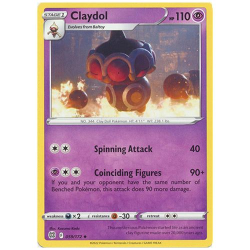 Pokemon Claydol 059/172 SWSH9 Brilliant Stars Psychic Type Single Card