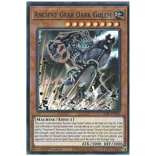 LEDE-EN006 Ancient Gear Dark Golem Super Rare Effect Monster 1st Edition Trading Card