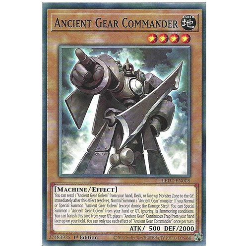 LEDE-EN008 Ancient Gear Commander Common Effect Monster 1st Edition Trading Card