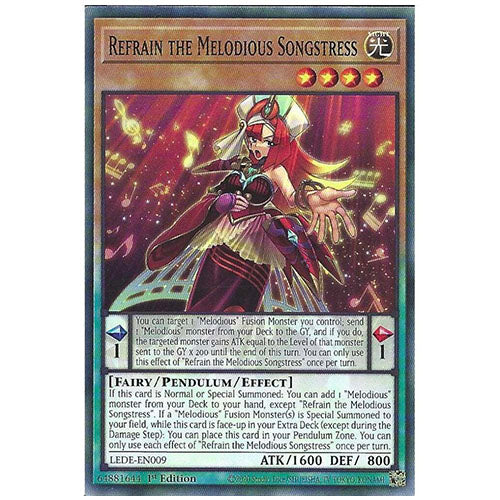 LEDE-EN009 Refrain The Melodious Songstress Common Pendulum Monster 1st Edition Trading Card