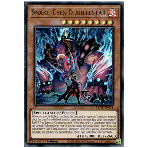 LEDE-EN011 Snake-Eyes Diabellstar Ultra Rare Effect Monster 1st Edition Trading Card
