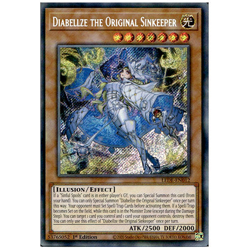 LEDE-EN012 Diabellze The Original Sinkeeper Secret Rare Effect Monster 1st Edition Trading Card