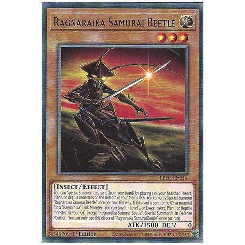 LEDE-EN014 Ragnaraika Samurai Beetle Common Effect Monster 1st Edition Trading Card