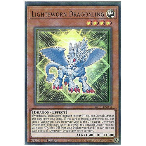 LEDE-EN023 Lightsworn Dragonling Ultra Rare Effect Monster 1st Edition Trading Card