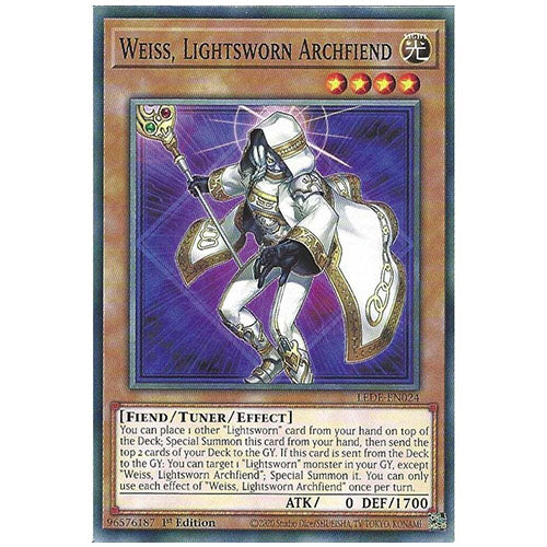 LEDE-EN024 Weiss, Lightsworn Archfiend Common Effect Monster 1st Edition Trading Card