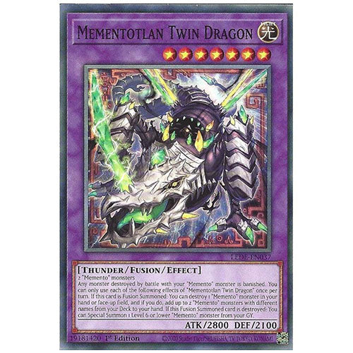 LEDE-EN037 Mementotlan Twin Dragon Common Fusion Monster 1st Edition Trading Card