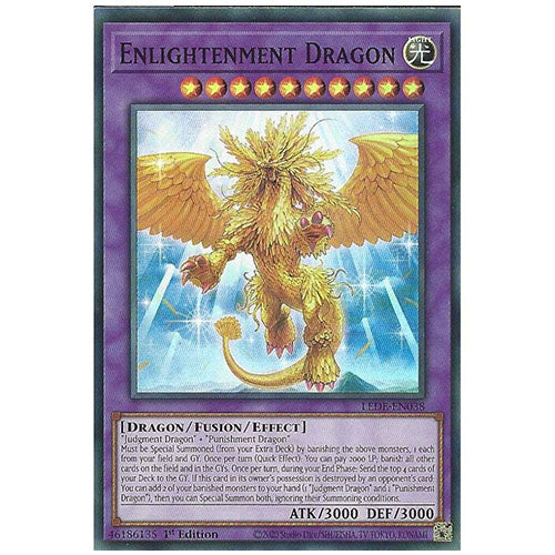 LEDE-EN038 Enlightenment Dragon Super Rare Fusion Monster 1st Edition Trading Card