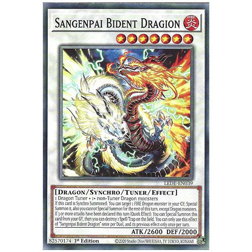 LEDE-EN039 Sangenpai Bident Dragion Common Synchro Monster 1st Edition Trading Card