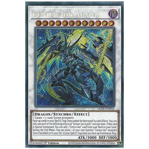 LEDE-EN042 Centur-Ion Auxila Secret Rare Synchro Monster 1st Edition Trading Card