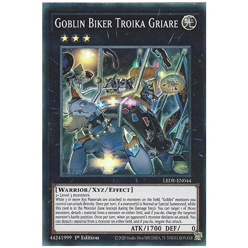 LEDE-EN044 Goblin Biker Troika Griare Super Rare XYZ Monster 1st Edition Trading Card
