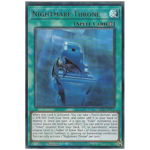 LEDE-EN061 Nightmare Throne Ultra Rare Spell 1st Edition Trading Card