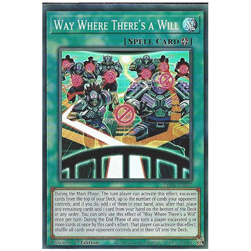 LEDE-EN067 Way Where There's A Will Super Rare Spell 1st Edition Trading Card